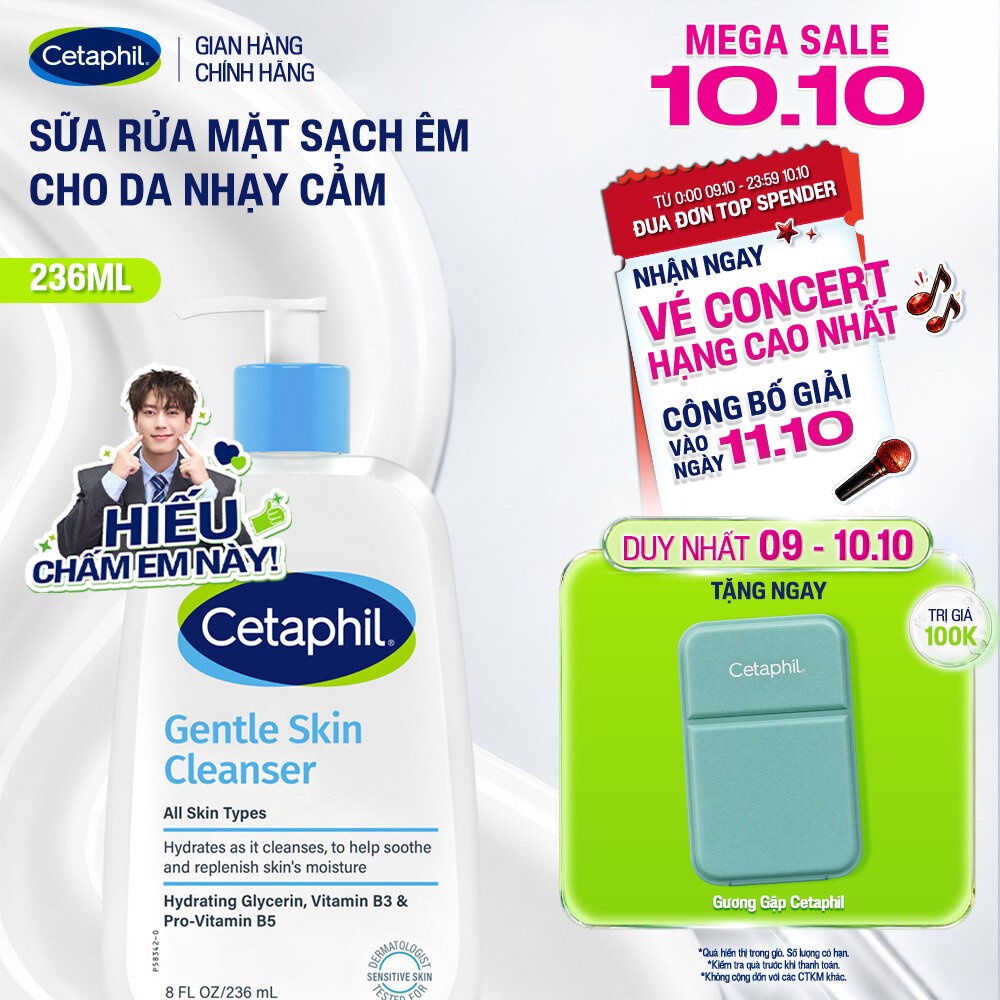 Sữa rửa mặt dịu lành cho da nhạy cảm CETAPHIL GENTLE SKIN CLEANSER 236ML