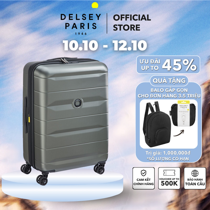 [10.10 - 12.10 | TẶNG BALO] Vali kéo Comete 4 - Vali Delsey Paris cao cấp bảo hành chính hãng quốc tế