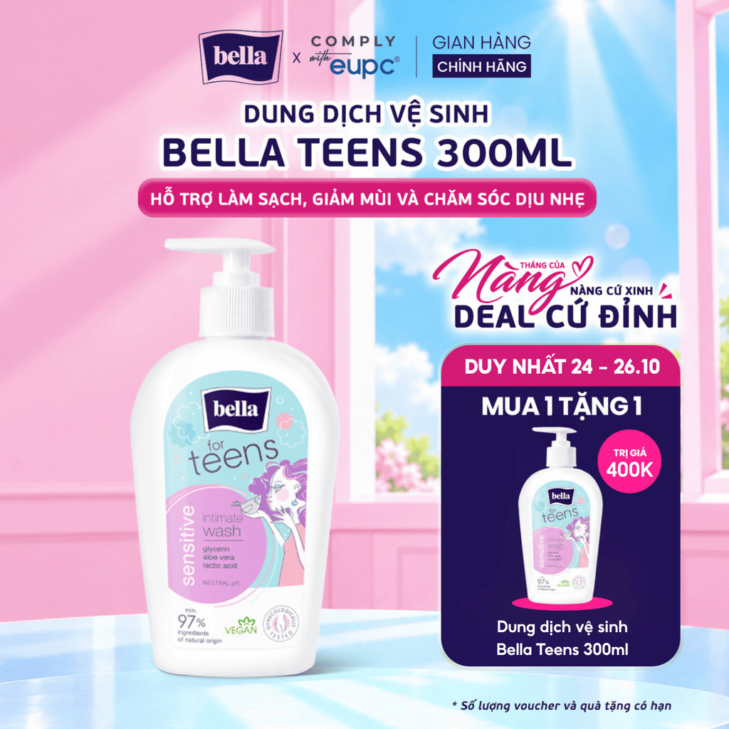 [MUA 1 TẶNG 1] Dung Dịch Vệ Sinh Gel BELLA TEENS Dịu Nhẹ, An Toàn, Hỗ Trợ Làm Sạch, Giảm Mùi Và Giảm Khuẩn