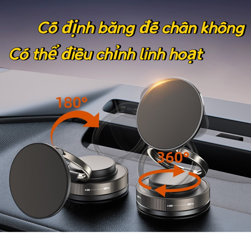 Giá đỡ điện thoại ô tô hút chân không từ tính xoay 360 °,Có thể điều chỉnh linh hoạt