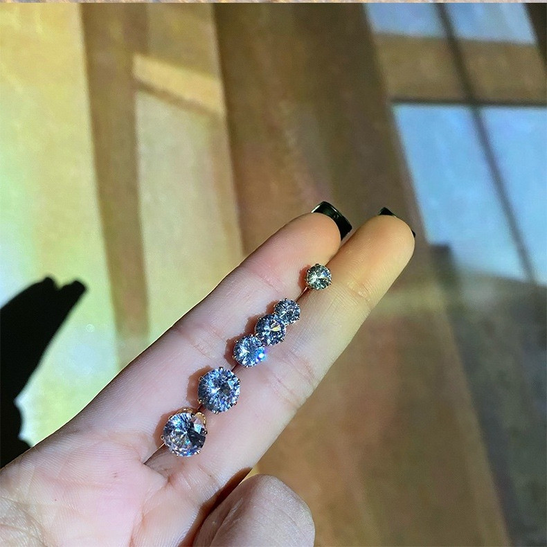 Bông Tai Nhỏ Thời Trang Nữ Đính Kim Cương Zircon