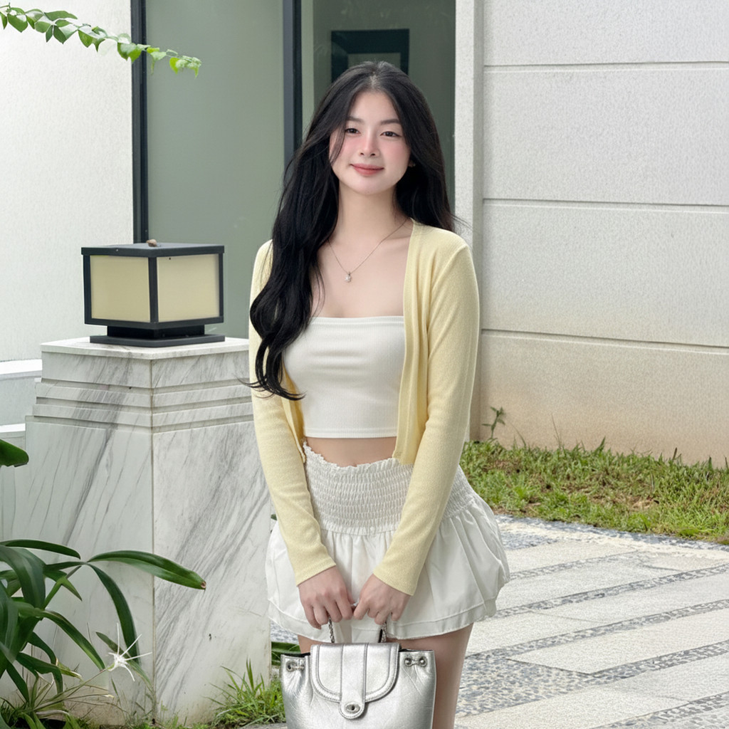 Áo Khoác Cardigan Nữ BABEE Tay Dài Kiểu Dáng Basic Đơn Giản Điệu Đà Sang Trọng Nữ Tính