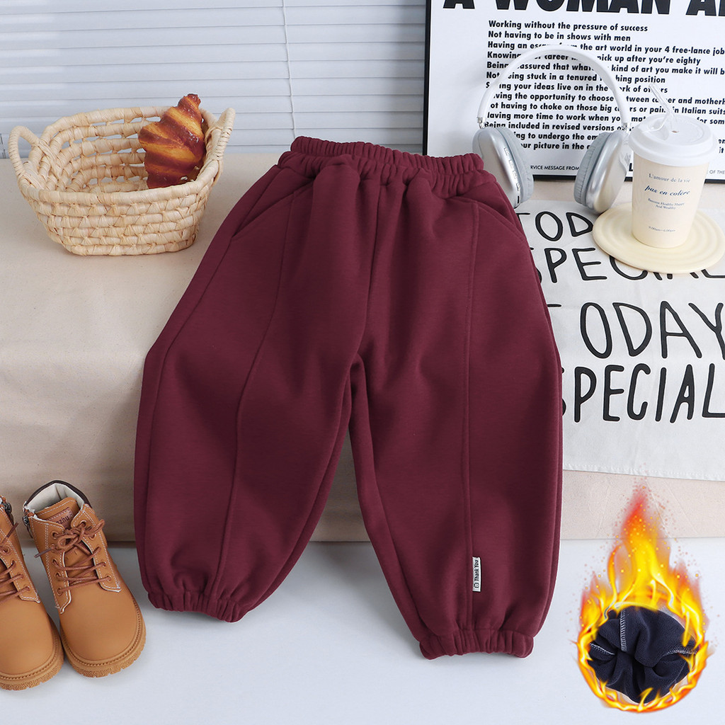 ​Trẻ Em Lông Cừu-Fleepants Thu Đông Cotton Dây Rút Quần Thường Ngày Kích Thước 80-160​ UGY9