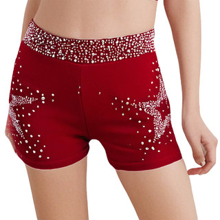 Yhong Trẻ Em Bé Gái Sáng Bóng Kim Cương Giả Thể Dục Vũ Trang Phục Co Giãn Dây Thắt Lưng Quần Short