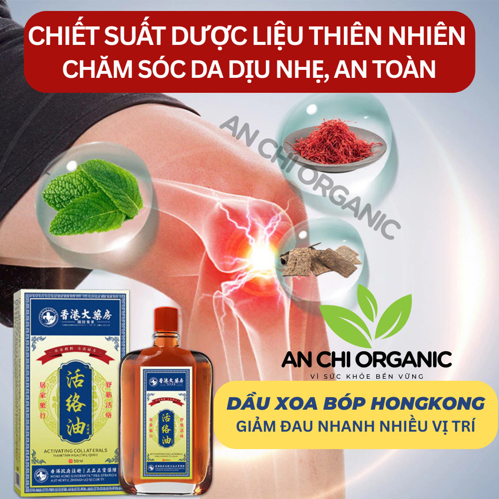 Dầu Xoa Bóp HONGKONG Giảm Đau Nhức Dai Dẳng, Đau Xương Khớp, Cổ Vai Gáy, Đầu Gối An Chi Organic