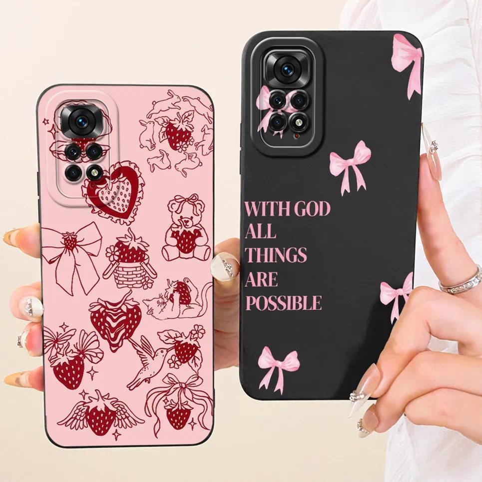 Ốp Điện Thoại In Hình Mèo Bướm Hoa Cho Xiaomi Redmi Note 11 11s 11 Pro Vỏ Silicon Lỏng Cho Redmi Note11 Pro
