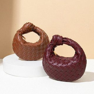 Túi xách Mini dệt PU chất lượng cao Túi bánh bao thắt nút Croissant