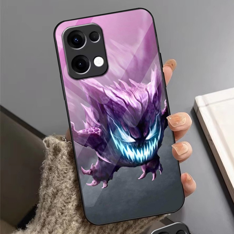 Ốp Điện Thoại Kính pokemon gengar 09 Cho Oppo A54 A74 4G A79 5G A94 A3X Reno 11 12 13 11F 12F 13F 10 8 Cover