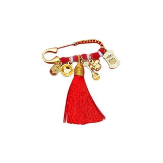 Mặt dây chuyền thổ cẩm handmade bằng cát vàng, dây đỏ - Trang sức thời trang an toàn
