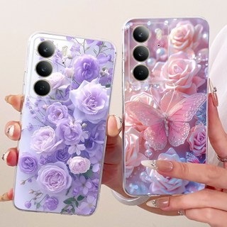 Dành Cho Realme C75 Ốp Lưng RMX3941 Vỏ Silicon Trong Suốt Hoa Thời Trang Mới Vỏ TPU Mềm Cho Realme C75x C 75 Vỏ Điện Thoại