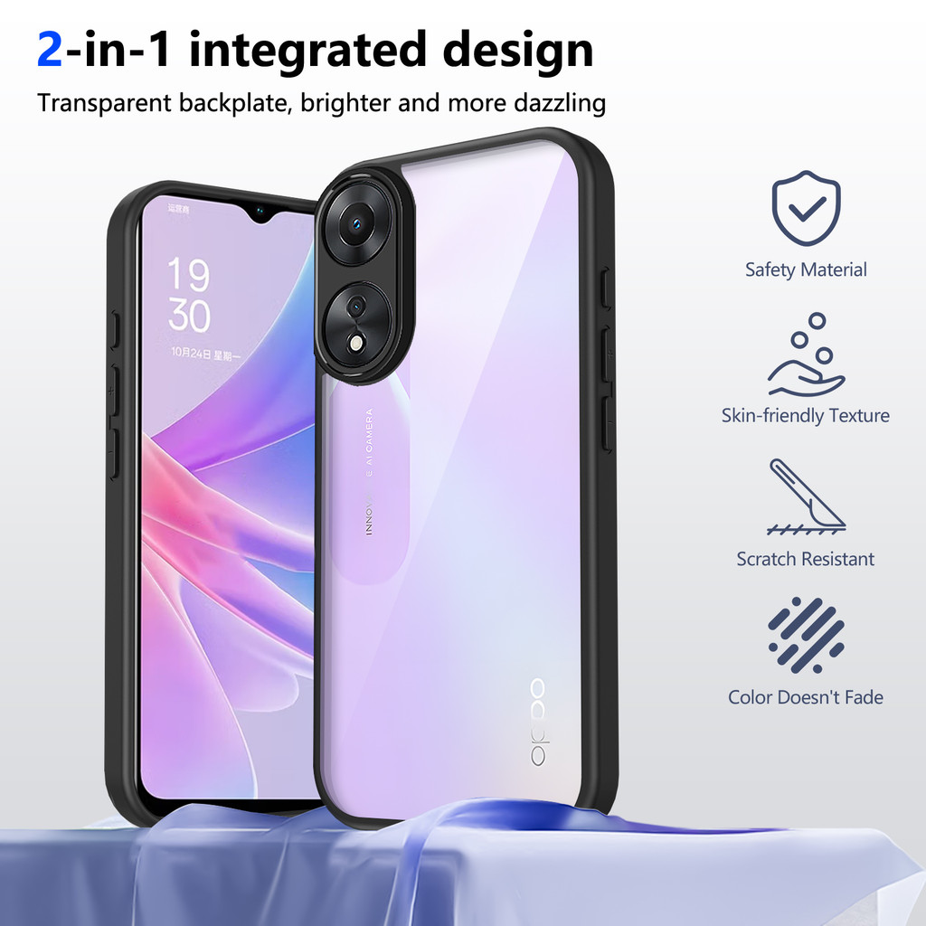 Ốp lưng OPPO A38 Vỏ trong suốt mờ thời trang cho Ốp điện thoại OPPO A38
