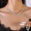 AqToCna 2 Cái Đơn Giản Hình Học Zircon Nelace Bông Tai Bộ Dành Cho Nữ Cưới Trang Sức Bộ Phụ Kiện Quà Tặng AqToCna