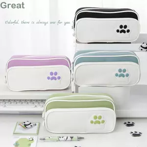 Bút Chì TUYỆT VỜI, Túi Văn Phòng Phẩm Di Động Nhiều Lớp, Phim Hoạt Hình Sáng Tạo Mèo Đa Năng Dung Tích Lớn Túi Bảo Quản Đồ Dùng Văn Phòng Trường Học