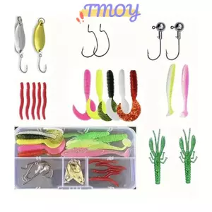 TMOY Câu Cá Mồi Bộ Mồi Mềm Và Cứng Bộ Bánh Răng Lớp Jig Thìa Cho Bass Pike Quay Câu Chuyện Phụ Kiện Có Hộp TMOY