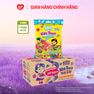 Kẹo thạch trái cây KUN nhiều hương vị thùng 20 túi x 300g