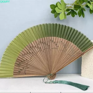 Quạt gấp tre QEARY, Trang trí nhà cửa Quạt lụa phong cách tua rua, Người hâm mộ nhảy múa Thiết kế cổ điển Trang trí quạt cổ điển Mùa hè