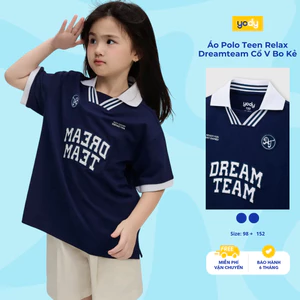 Áo Polo Teen Relax Dreamteam Cổ V Bo Kẻ TCPO26A004