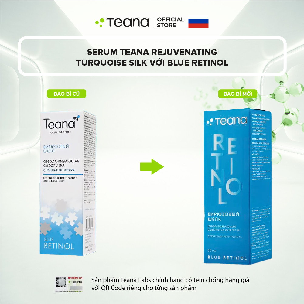 Serum Teana Rejuvenating With Blue Retinol Turquoise Silk giúp tái tạo, trẻ hoá da 30ml