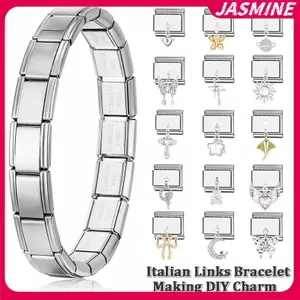 JASMINE Tình Yêu Bướm Quyến Rũ Ý Vòng Tay Hạt Charm Vòng Tay Thép Không Gỉ Thời Trang Sang Trọng Kim Cương Giả Quyến Rũ DIY Trang Sức Làm JASMINE