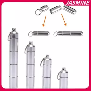 JASMINE 17mm Hình Viên Nang Nhôm Hộp Bảo Quản Chống Thấm Nước Hộp Đựng Móc Khóa JASMINE