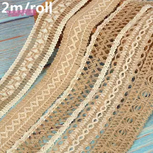 YOFFOR 2M Hessian đay mộc mạc quấn trang trí đám cưới Dây gai dầu thời trang
