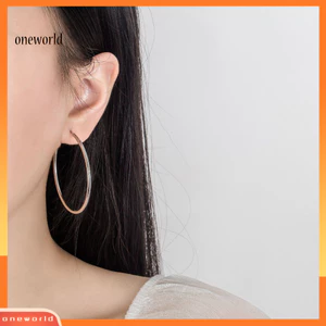 Một thế giới| 1 Đôi Nhẫn Tai Thanh Lịch Quyến Rũ Phóng Đại Bề Mặt Mịn Vòng Tròn Lớn Tay Nghề Tinh Tế Hình Học Quá Khổ Vòng To