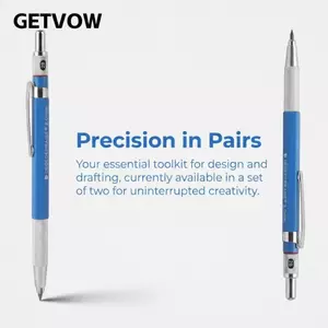 GETVOW 2 CÁI Bút chì cơ khí 2.0mm, Đầu ra chì ổn định Bút chì soạn thảo kim loại 6in, Sử dụng hàng ngày bền bỉ Tay cầm mượt mà Kết cấu chắc chắn Trường học Văn phòng phẩm Cung cấp Bố cục dự thảo