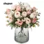 SHUPUN Hoa Hồng Lụa, Hoa Mô Phỏng Cảm Ứng Thật DIY, Thiết Kế Gói Bóng Thêu Hoa Nhân Tạo Trang Trí Tiệc