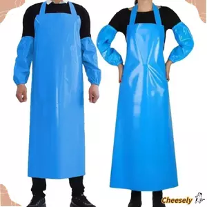 Tạp dề nhà bếp CHEESELY, Tạp dề làm việc TPU chống dầu, Nhẹ có tay áo Quần áo làm việc dưới nước chống axit và kiềm