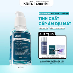 Tinh chất dưỡng da Dear, Klairs Rich Moist Soothing Serum hỗ trợ cấp ẩm và làm dịu mát da 80ml [FS]