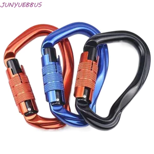 JUNYUE88US Khóa tự động an toàn, 7075 Nhôm hàng không 23KN Carabiner chuyên nghiệp, Khóa dây ba lô Hình quả lê Rappelling Khóa thể thao ngoài trời chắc chắn