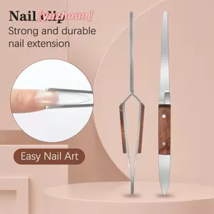 Gel Extension Qui Building Shaping s Cross Nail Clip Nail Art Tool Dụng cụ làm móng tay chuyên nghiệp Kẹp tay cầm bằng gỗ