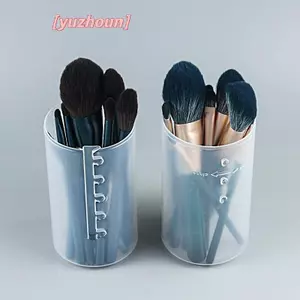 Giá đỡ bàn chải trang điểm PVC có thể điều chỉnh độ cao có thể điều chỉnh Hộp đựng cốc có nắp