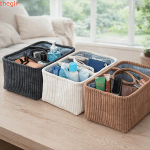 Túi Tã Cho Bé THEGIRL8B, Màu Trơn Có Tay Cầm Ngăn Giỏ Chứa Đồ, Vải Di Động Dung Tích Lớn Túi Mẹ Phòng Chơi Sử Dụng