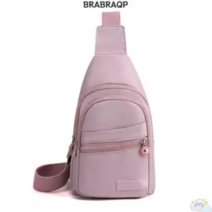 Túi đeo ngực nữ BRABRAA, Túi đeo ngực Nylon chống thấm nước, Túi đeo chéo có dây kéo nhiều ngăn nhẹ Du lịch ngoài trời