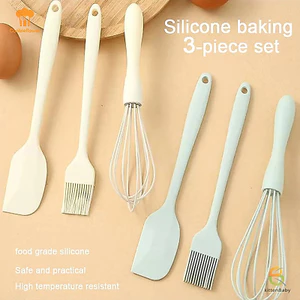 Kittenbaby 3 Bộ Nướng Bánh Thực Phẩm Silicon Chịu Nhiệt Kem Cạp Trứng Đánh Mỡ Bàn Chải Nhà Bếp Bánh Nướng Dụng Cụ Mới