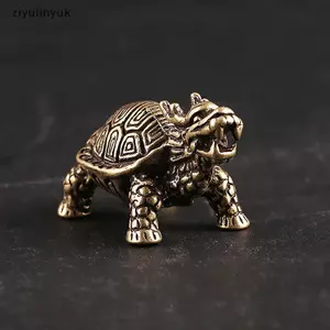 Ziyulinyuk 3D Đồng Rồng Rùa Đúc Tượng Động Vật Mini Kim Loại Hình Trang Trí Nhà Máy Tính Để Bàn Thủ Công Điêu Khắc Cảnh Quan Trang Trí Quà Tặng VN