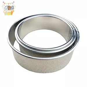 Bánh bao tròn bằng thép không gỉ 3 kích thước Khuôn cắt Dụng cụ làm bánh quy ELWW