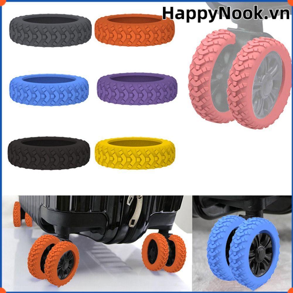 HAPPYNOOK Bộ 8 Vỏ bảo vệ bánh xe vali du lịch, trục hành lý, giảm tiếng ồn, phù hợp hộp xe đẩy