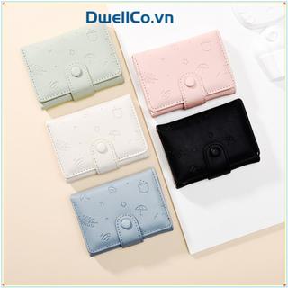 Ví nữ DWELLCO, Ví đựng tiền xu dung tích lớn gấp ba lần, Ví ngắn da PU nhiều thẻ di động dành cho nữ