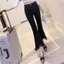 Mùa hè 2026 Plus size Quần Denim dài đến mắt cá chân màu đen dài đến mắt cá chân Fat Sister Tua Rua Frayed Edge Loose Covering Thịt Slimer Look Hàn Quốc Wide-
