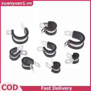XUAN 5 Cái 6MM-20MM Thép Không Gỉ Cao Su Lót P Kẹp Loại R Kẹp Ống Cáp Gắn Ống Kẹp Ống Kẹp Ống Kẹp Cố Định VN