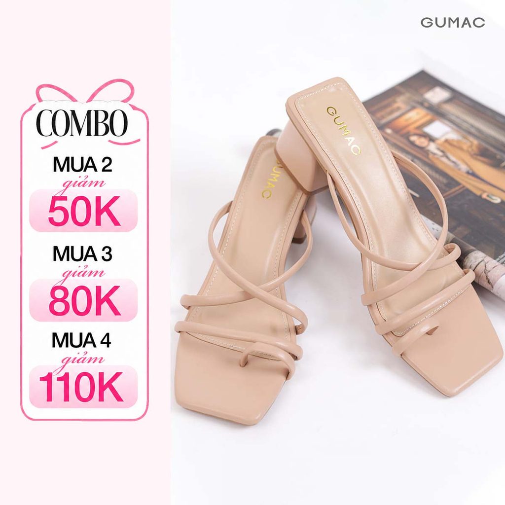 Dép Sandal Nữ GUMAC Kiểu Xỏ Ngón Chất Da Mềm Nhẹ Êm Chân GE05086