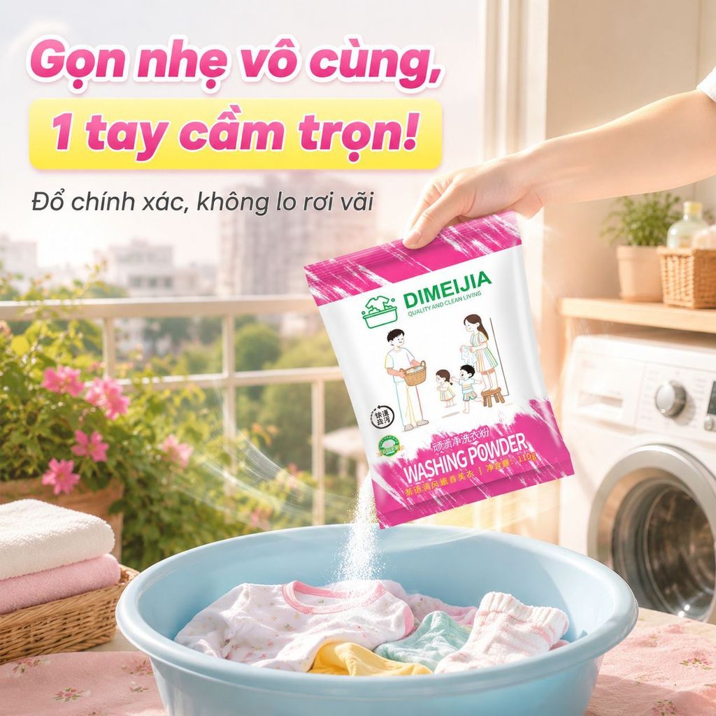 【Tẩy Sạch Vết Dầu Mỡ】 Bột Tẩy Trắng Enzim Sinh Học, Đánh Bay Vết Bẩn, Khử Vết Ố Vàng Trên Quần Áo/Bột Giặt Tẩy Vết Bẩn Mạnh Mẽ 110g