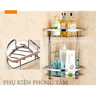 Combo Giàn khăn và Kệ góc 2 tầng Inox 304