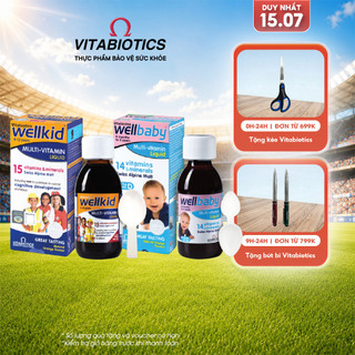 Bộ Duỡng Chất TPBVSK WELLBABY MULTI-VITAMIN LIQUID & WELLKID MULTI-VITAMIN LIQUID Hỗ Trợ Tăng Cường Đề Kháng Vitabiotics
