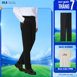 Quần Tây Nam HLA Màu Đen Ống Đứng Cao Cấp, Cotton Modal Thoáng Mát, Giữ Form Chuẩn, Phong Cách Lịch Lãm