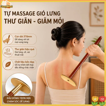 Bảng Cạo Gió Đồng Thau Tay Dài Dễ Cạo Lưng Dụng Cụ Massage Gua Sha Toàn Thân