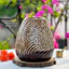 Bình Hoa Gốm Bát Tràng Họa Tiết Nổi Chiếc Lá Dáng Phình Đáy Cao 18-27cm Decor Trang Trí Để Bàn Đẹp