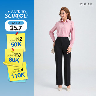 Quần Tây Nữ GUMAC Ống Suông Công Sở Thiết Kế Tối Giản Thanh Lịch Thời Trang LQG05071
